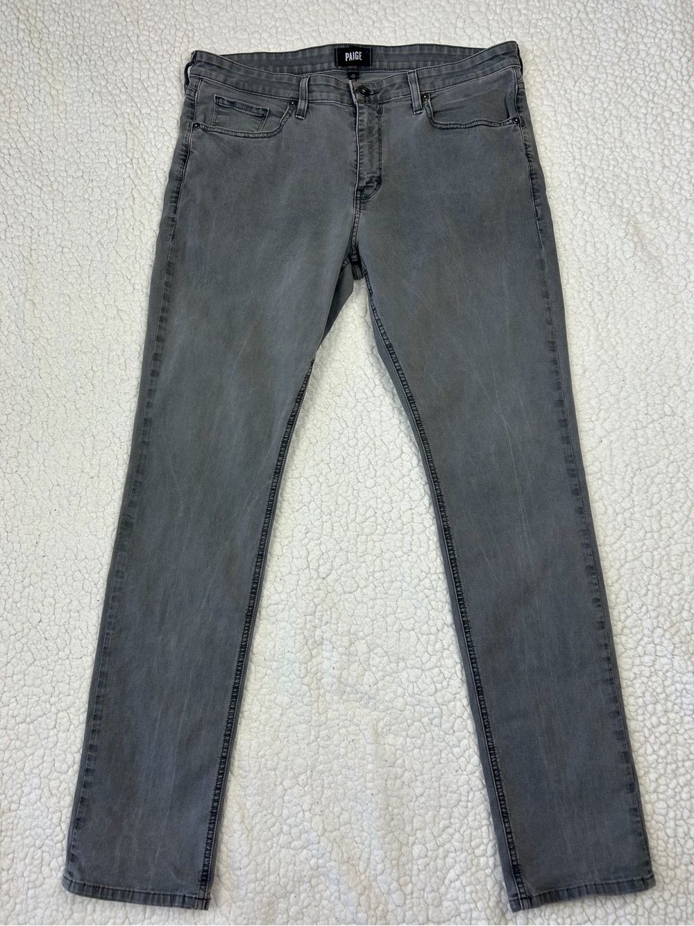 PAIGE LENNOX Jeans Men's 36 Color Vintage Gry Sky Stretch Slim Fit Made In USA